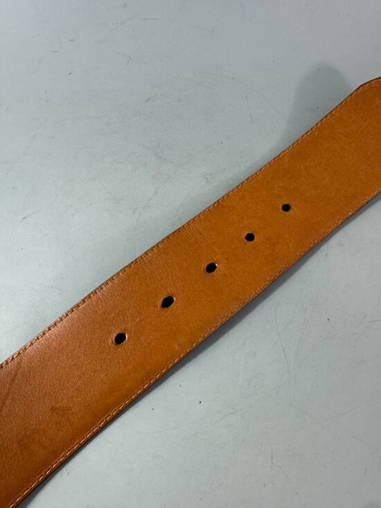 LAUREN RALPH LAUREN WIDE CROC EMBOSSED LEATHER WIDE BELT WOMEN LARGE BLACK